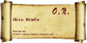 Obis Nimfa névjegykártya